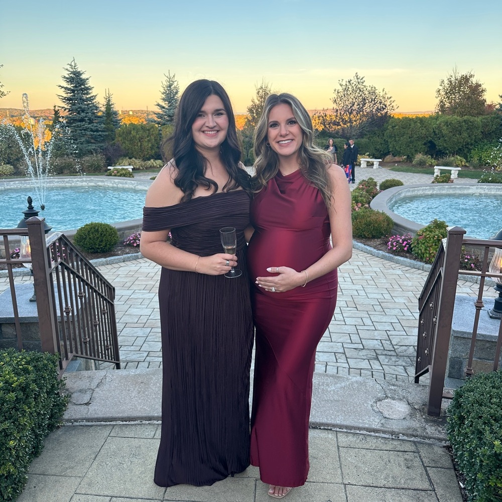 Azazie Strapless Brown and Burgundy Dresses